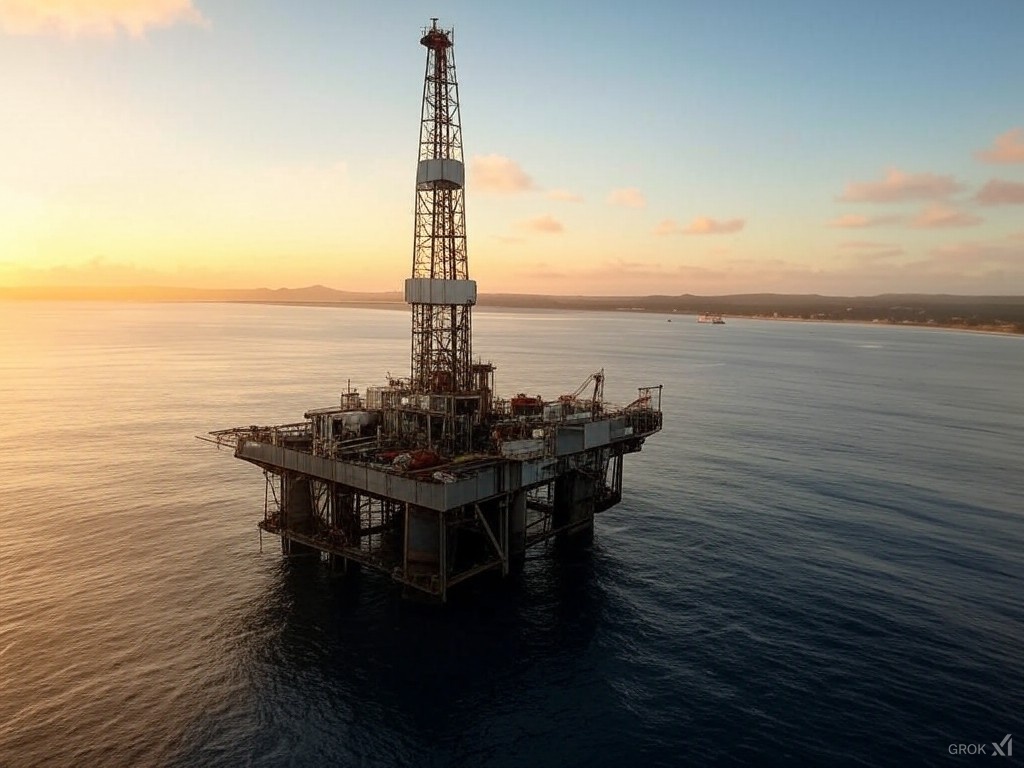 Oil Well off West Africa - created by Grok on X